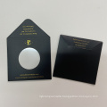 Stamping foil logo custom black paper thank you card packing business envelope